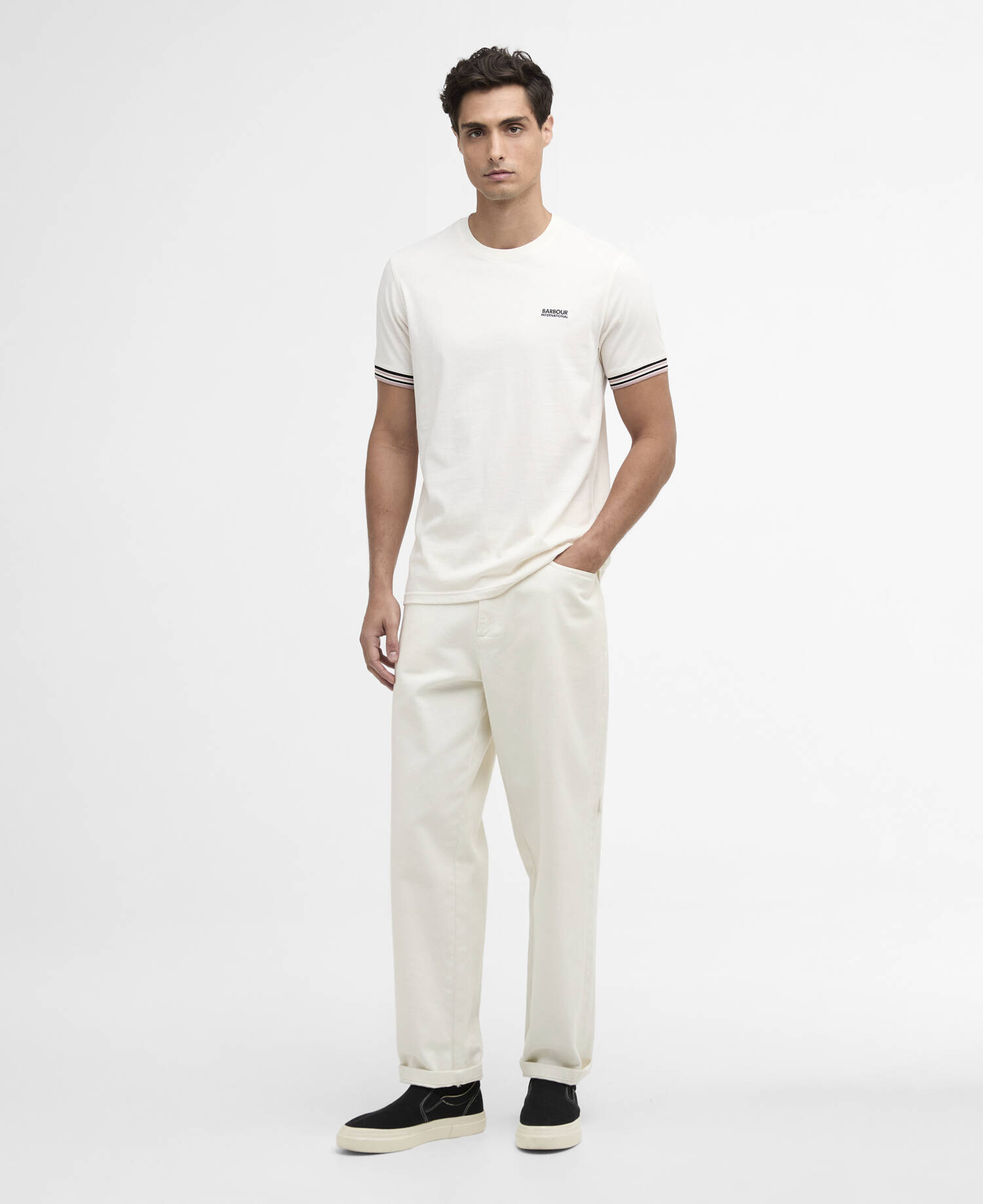 T-Shirt Burnwood Tipped Cuff Whisper White image number 1