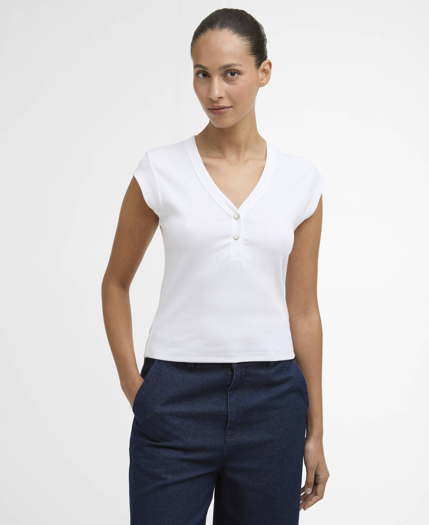 Verona Ribbed T-Shirt White image number 0