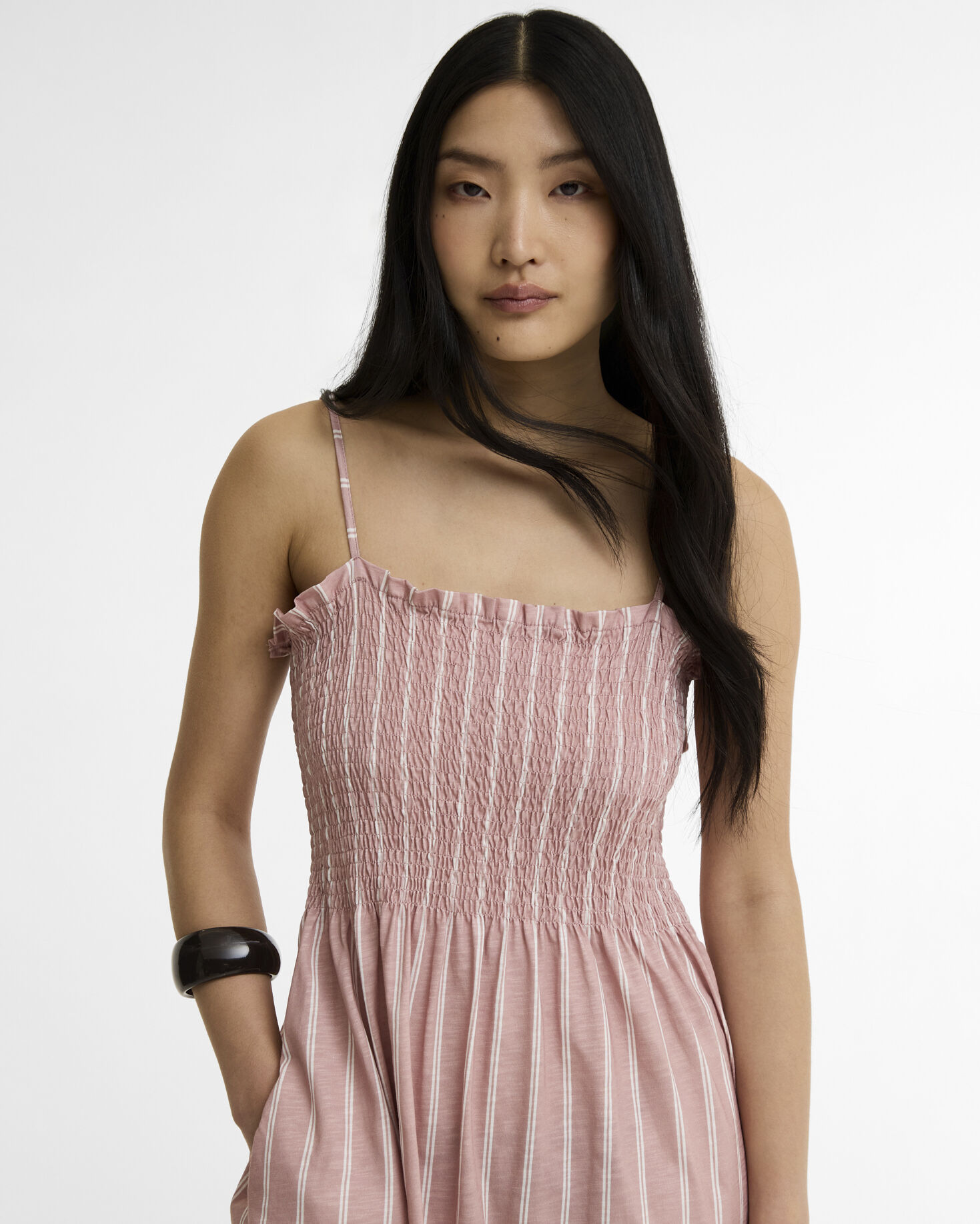 Madeline Midi Dress Gardenia Stripe