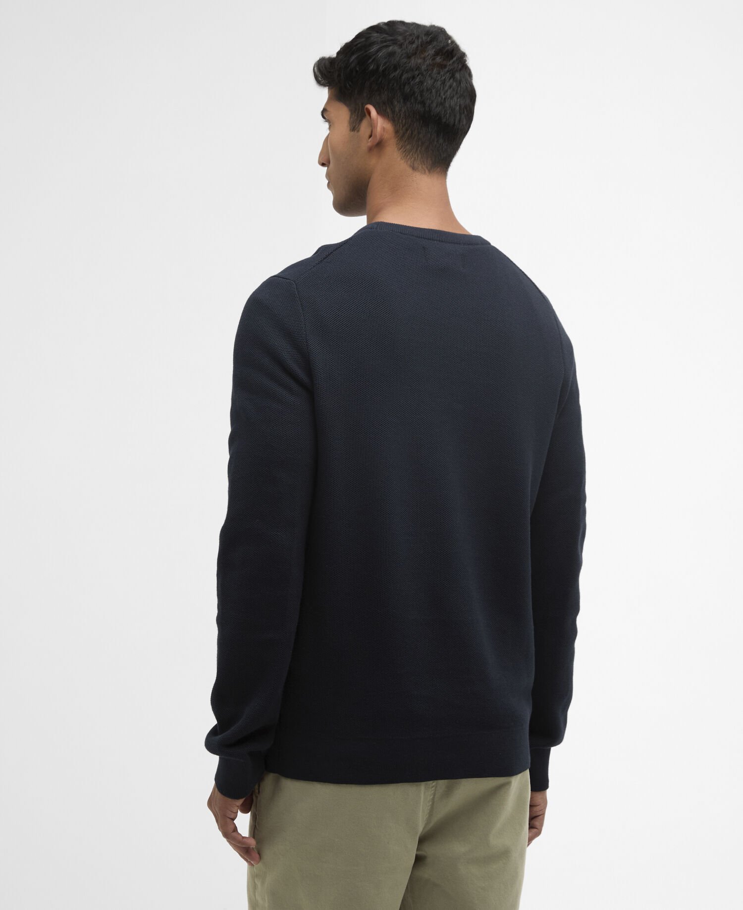 Maglione girocollo Essential a nido d&rsquo;ape Navy