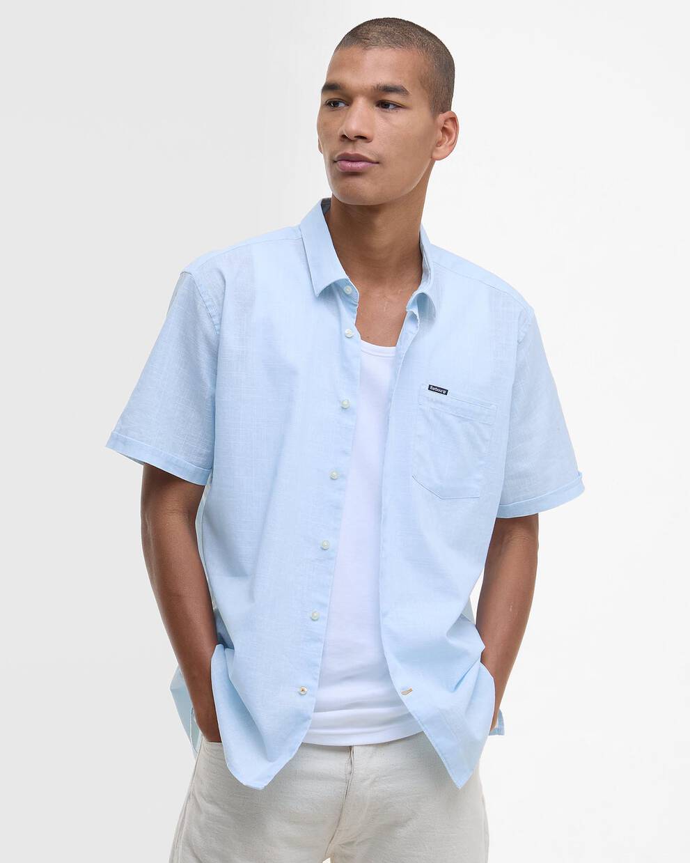 Pigment Dye Slub Short-Sleeved Shirt