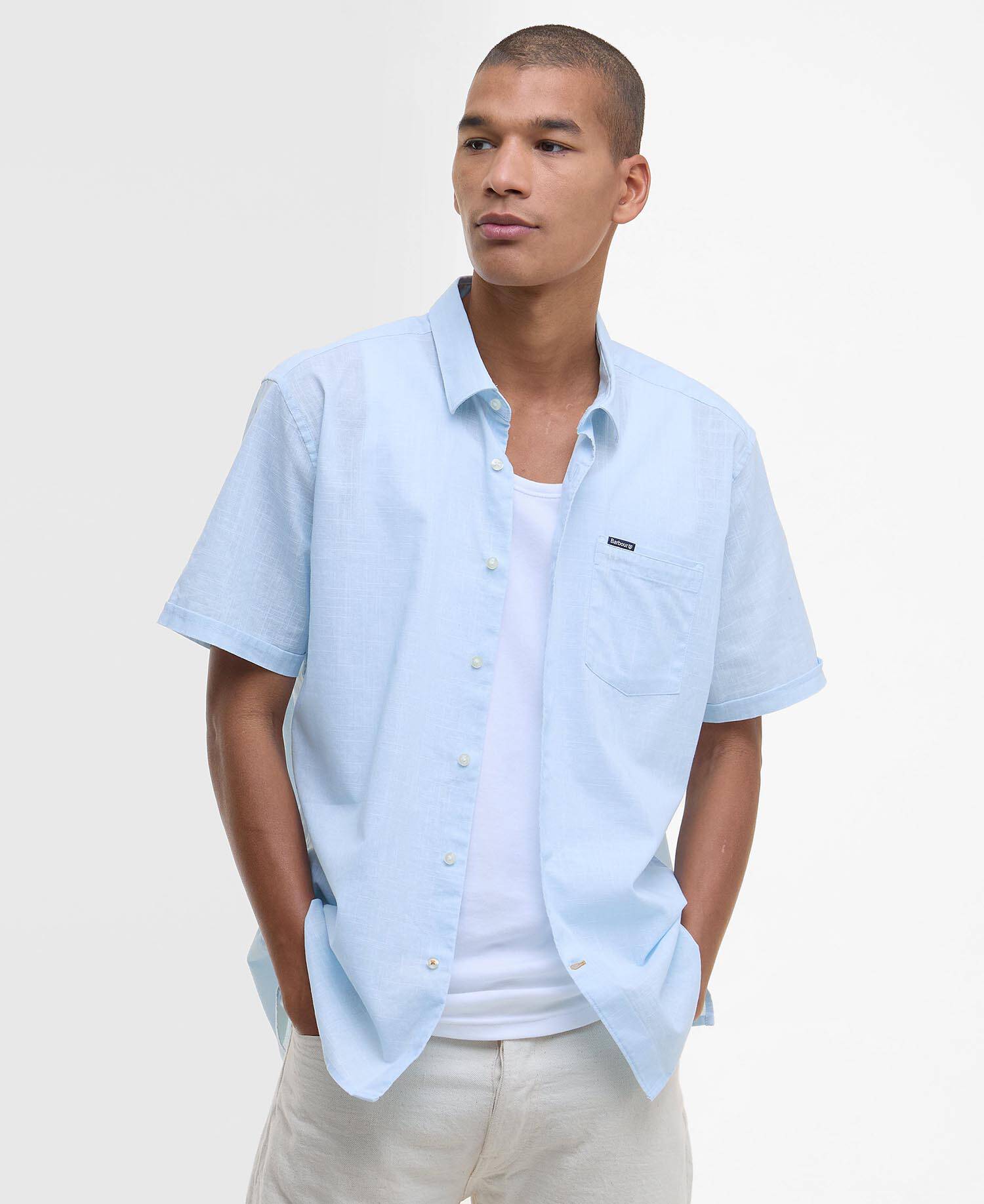 Pigment Dye Slub Short-Sleeved Shirt image number 0