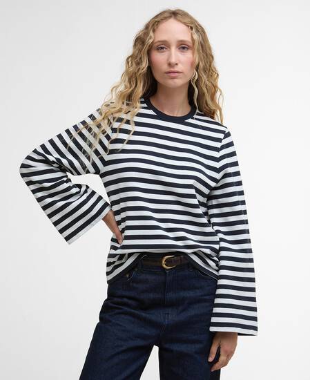 Felpa Robyn con motivo a righe Dark Navy Stripe