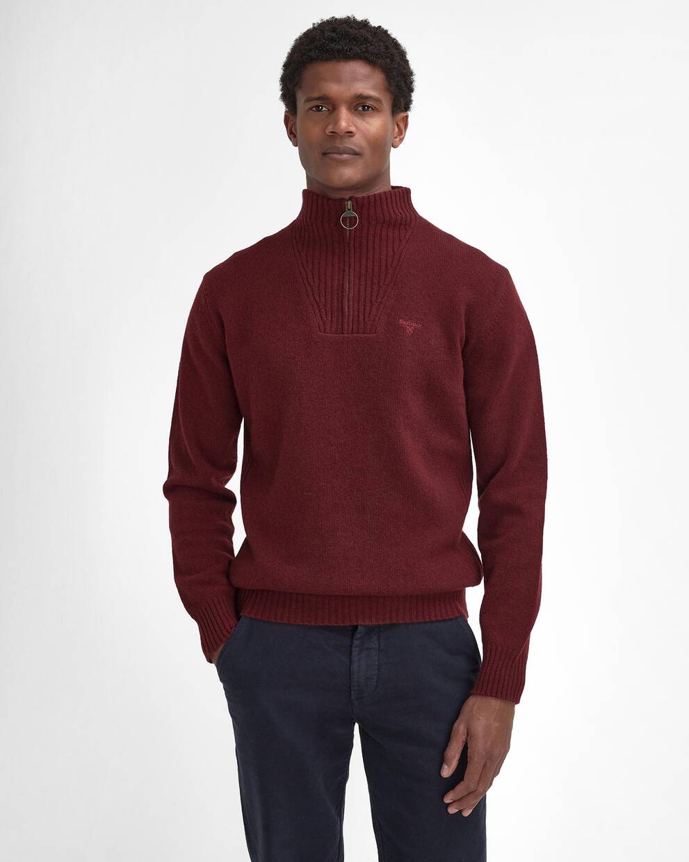 Maglione con mezza zip in lana d'agnello Essential