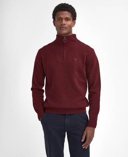 Essential Half-Zip Jumper Ruby