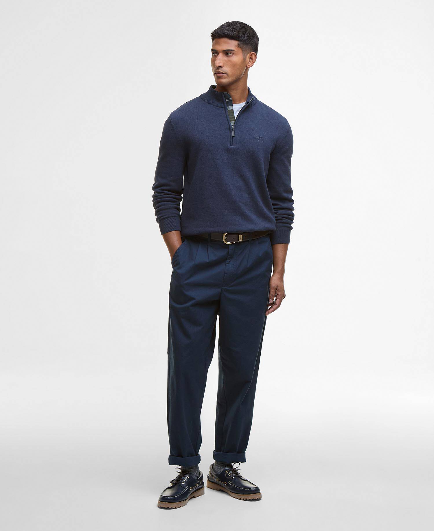 Avoch Quarter-Zip Jumper Navy Marl image number 1