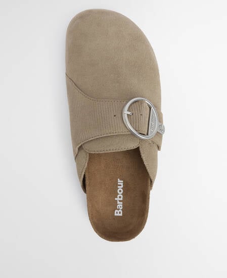 Kyra Closed Toe Sandal Taupe Suede