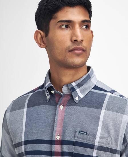 Dunoon Tailored Long-Sleeved Shirt Blue Granite