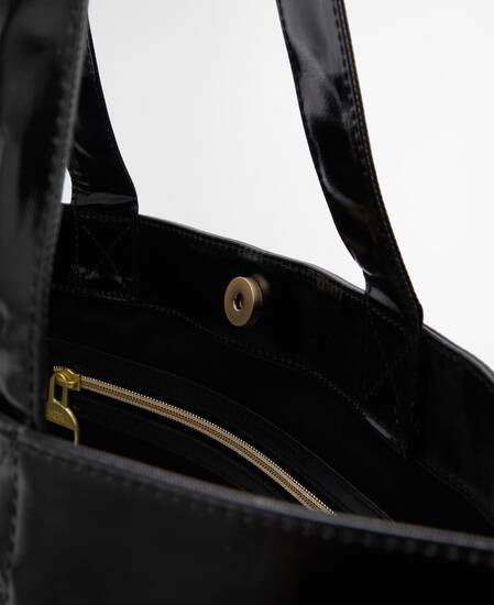 High Shine Tote Bag Black