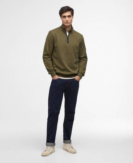 Rufforth Quarter-Zip Sweatshirt Light Sage