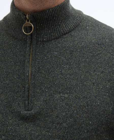 Essential Tisbury Half-Zip Jumper Dark Seaweed