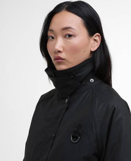 Women's Spey Waxed Jacket Black Cardinal