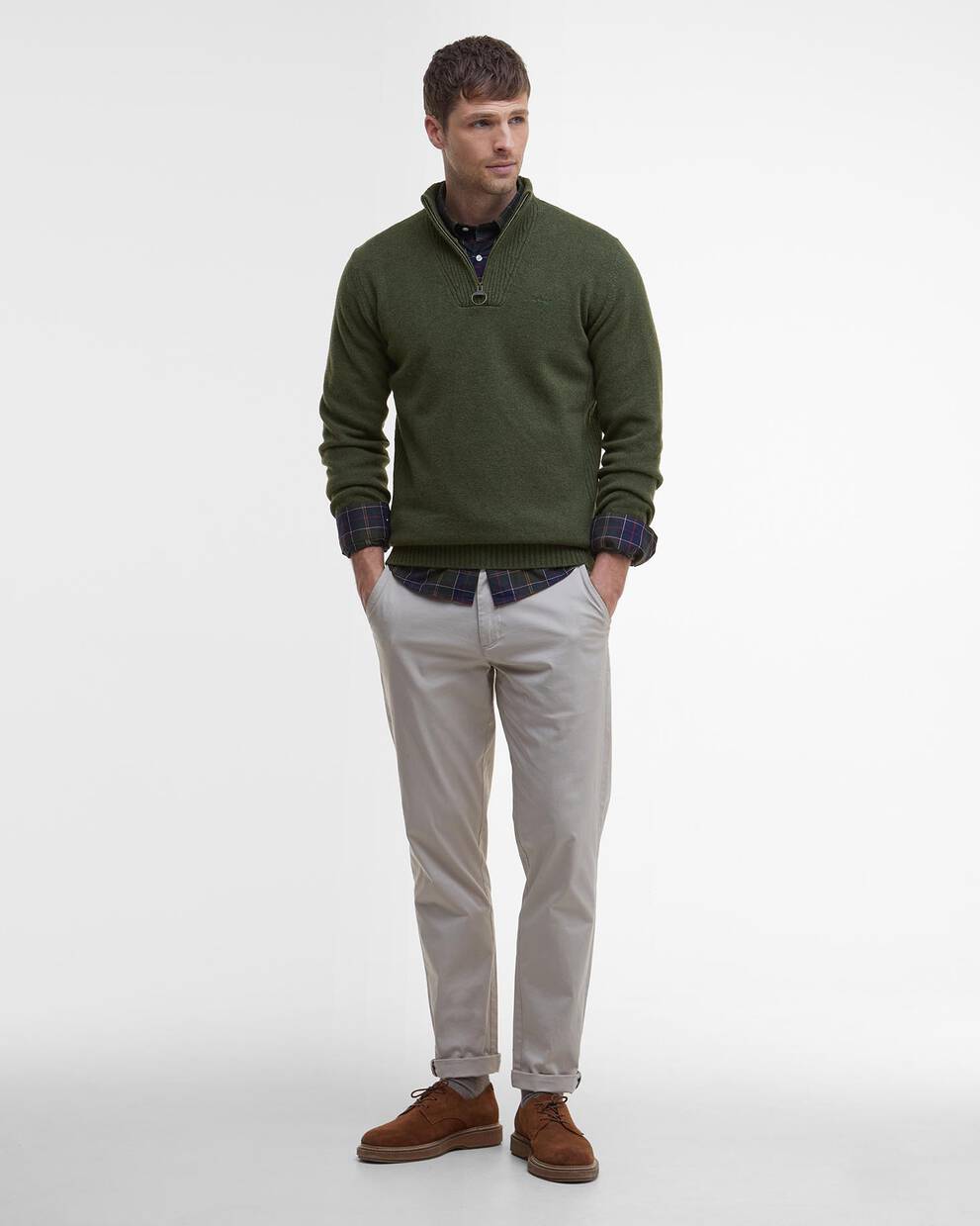 Maglione con mezza zip in lana d'agnello Essential