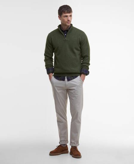 Essential Half-Zip Jumper Mid Olive