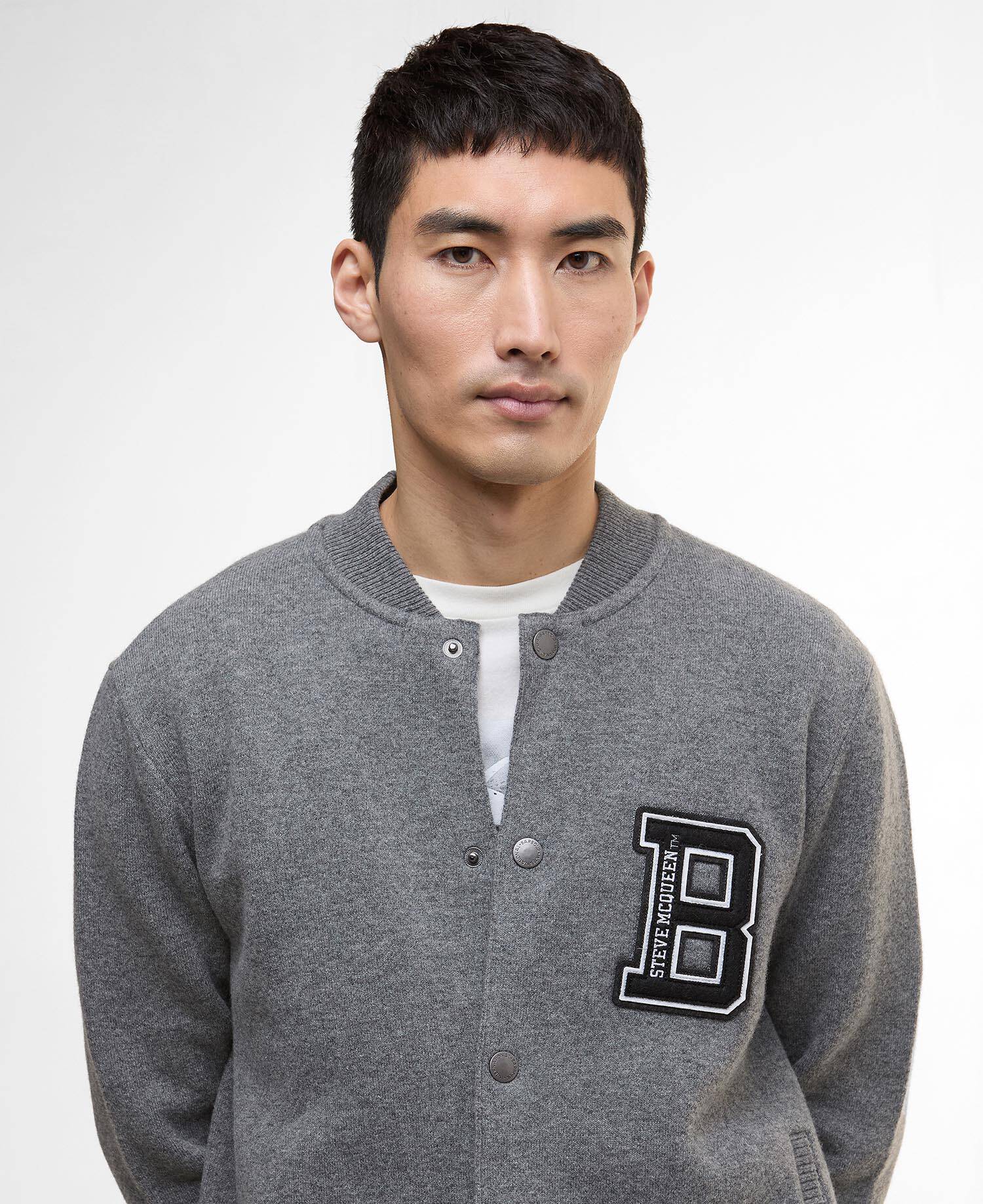 Letterman Knitted Bomber Jacket image number 3