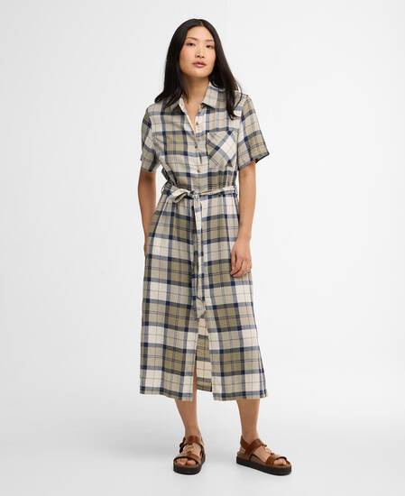 Fern Tartan Midi Dress Dress Navy Tartan