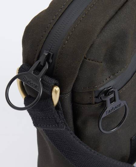 Field Waxed Crossbody Bag Olive-Black