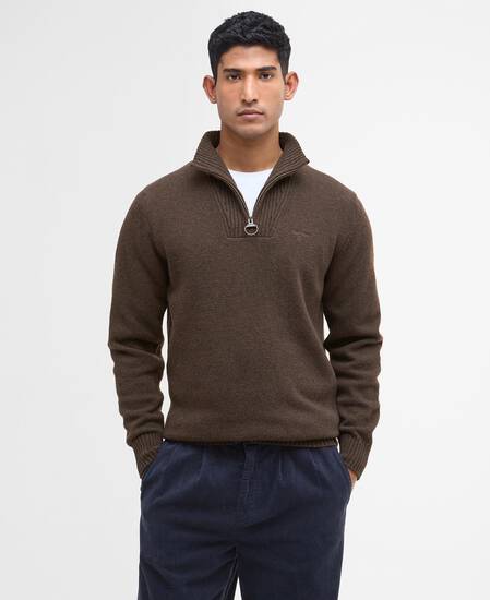 Essential Half-Zip Jumper Dark Oak