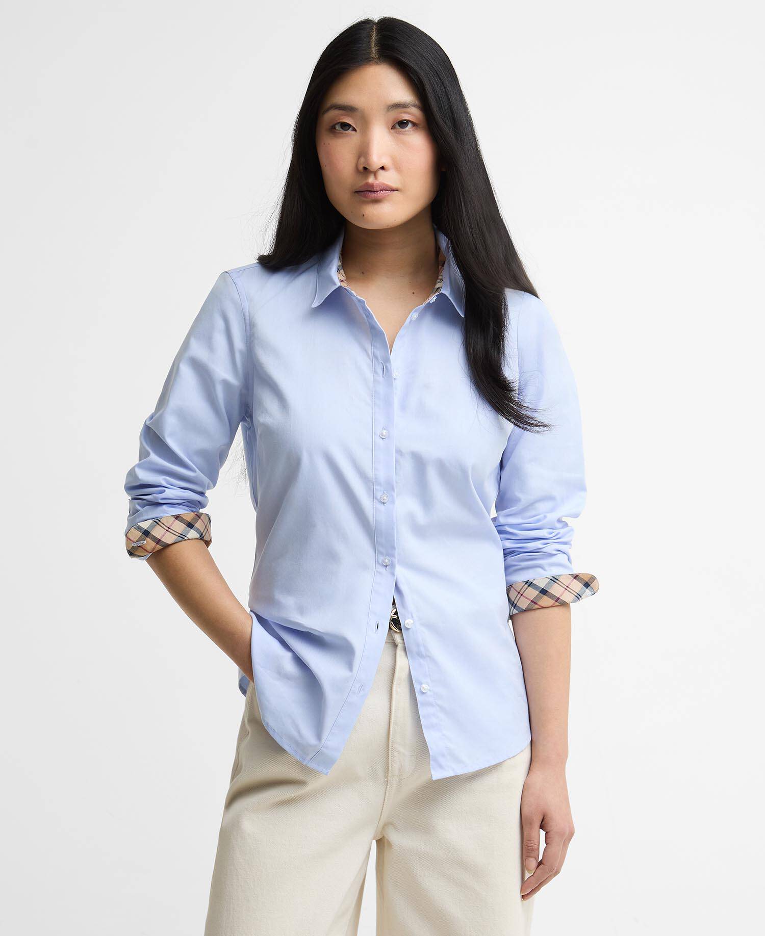 Derwent Regular Long-Sleeved Shirt Pale Blue-Hessian Tartan image number 0