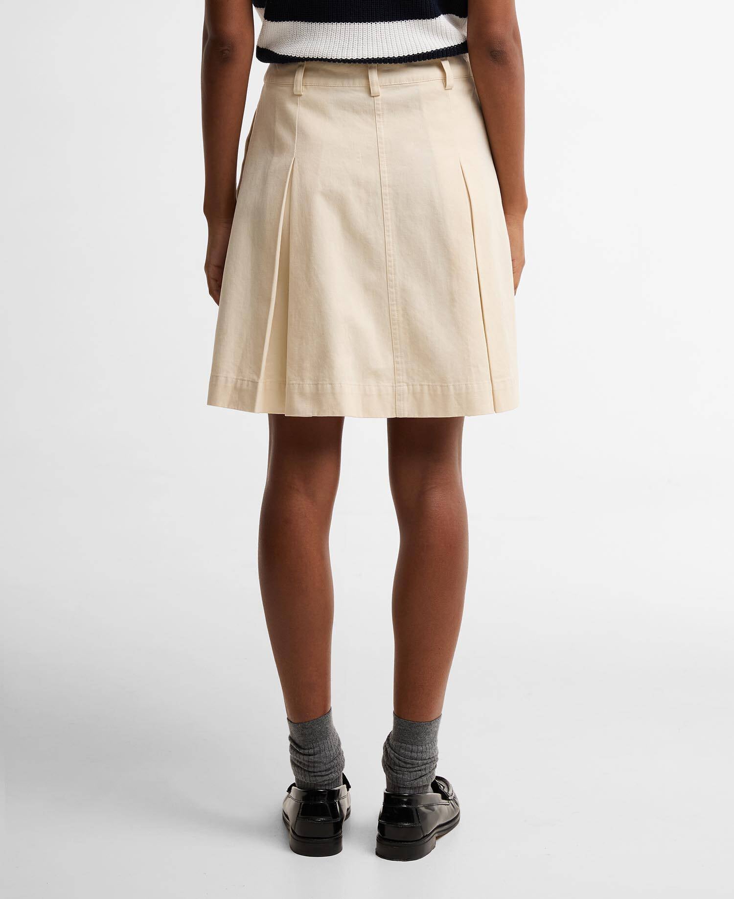 Aylesby Pleated Mini Skirt Original Ecru image number 2