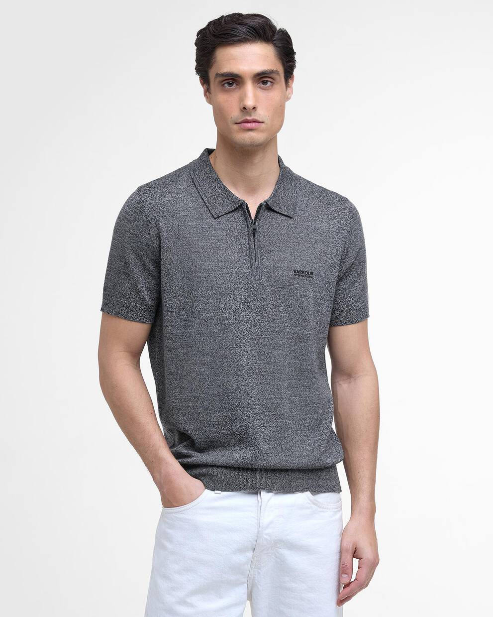 Maverick Mouline Knitted Polo Shirt