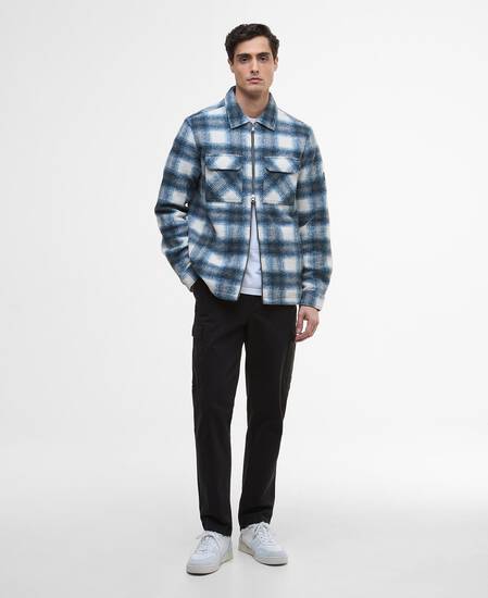 Clayton Fleece Check Overshirt Shaded Emerald