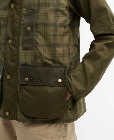 Festival Modified Bedale Casual Jacket Dusky Green Tartan