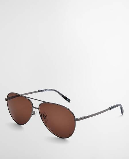 Round Aviator Sunglasses Gun Metal