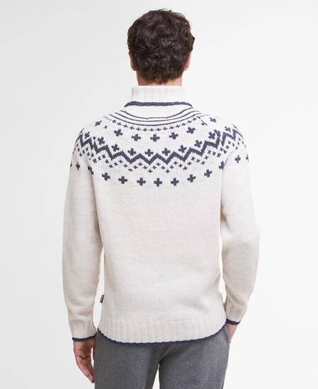 Hewton Fair Isle Roll Neck Jumper Whisper White