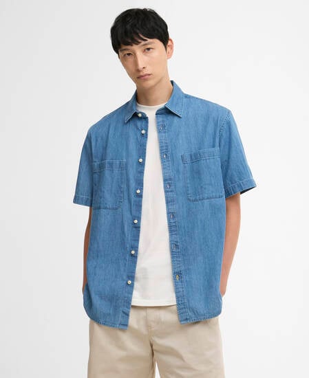 Ashbrooke Oversized Short Sleeve Chambray Shirt Chambray