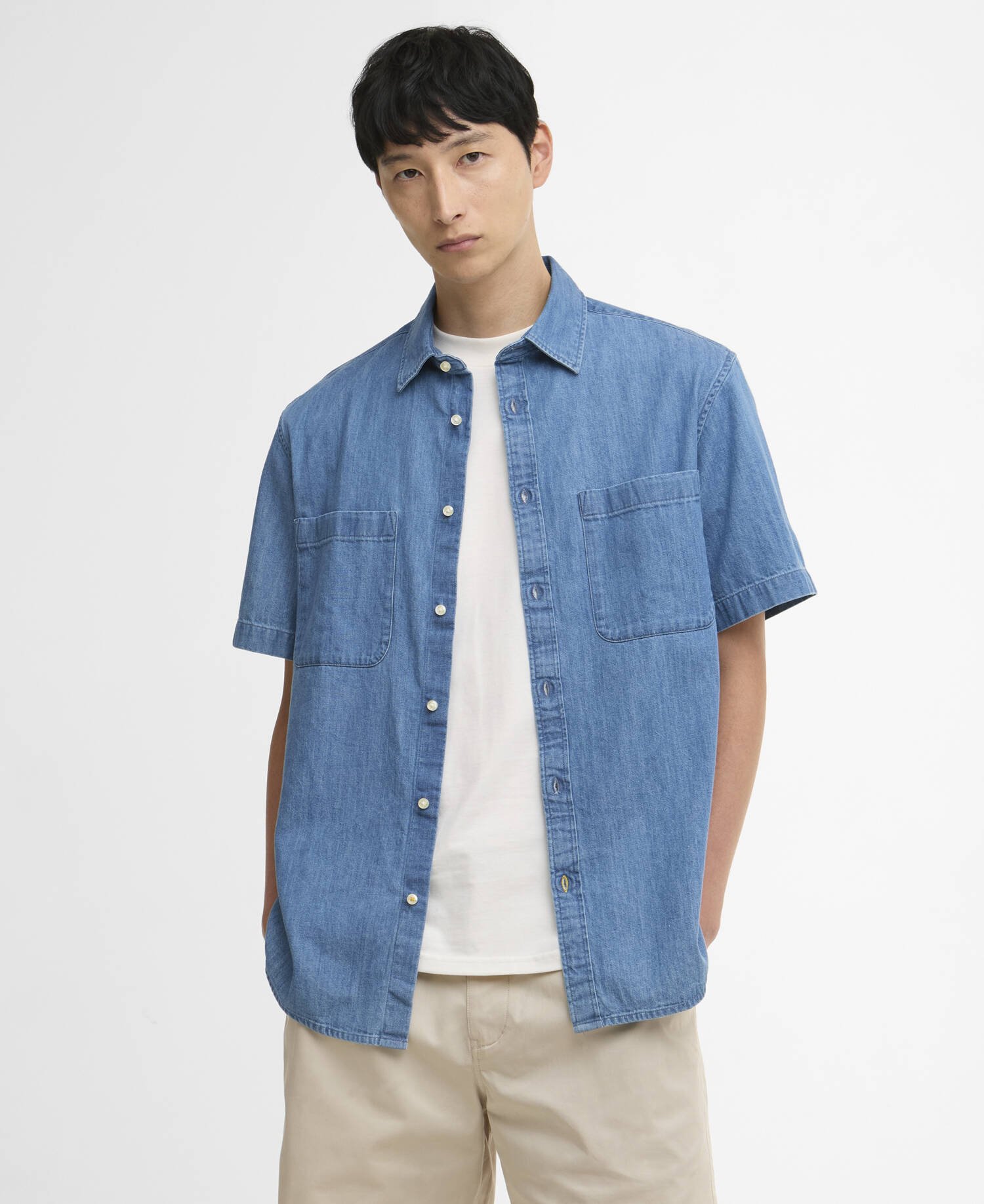 Ashbrooke Oversized Short Sleeve Chambray Shirt image number 0