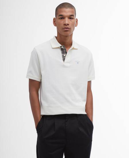 Tartan Pique Polo Shirt Whisper White