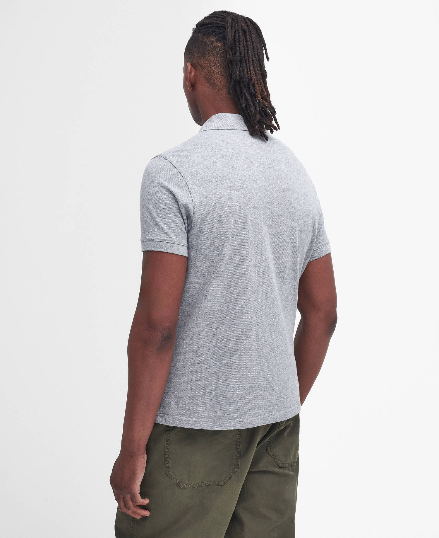 Sports Short-Sleeved Polo Shirt Grey Marl image number 2