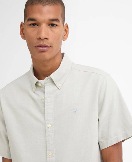 Oxtown Oxford Tailored Short-Sleeved Shirt Sea Green
