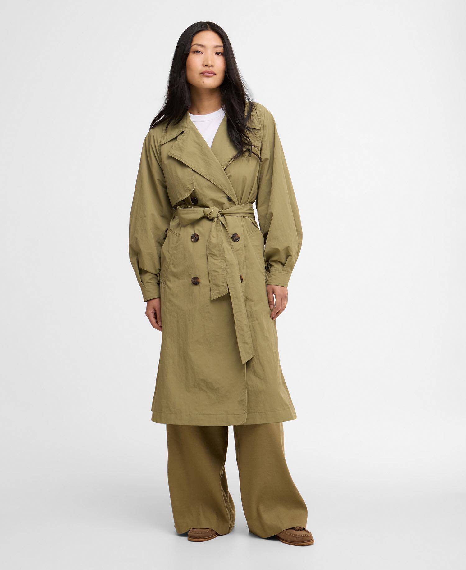 Trenchcoat Layla Showerproof Bleached Olive/Dress Navy Tartan image number 0