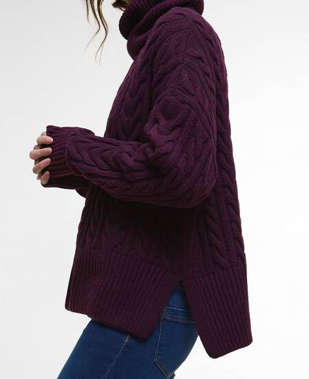 Embleton Rollneck Jumper Black Cherry