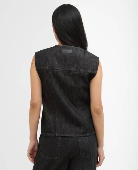 Gilet in denim Myra Black Denim