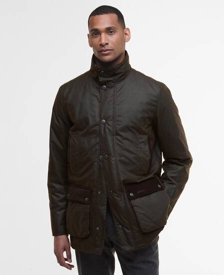 Modern Border Waxed Jacket Dark Brown