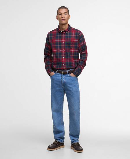 Fortrose Tailored Long-Sleeved Shirt Winterberry Tartan