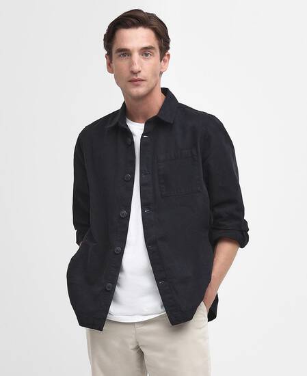 Washed Cotton Overshirt Classic Navy
