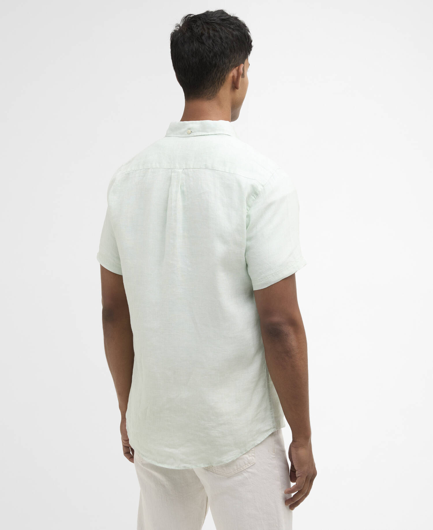 Linton Linen Short-Sleeved Tailored Shirt Mint Blue image number 2