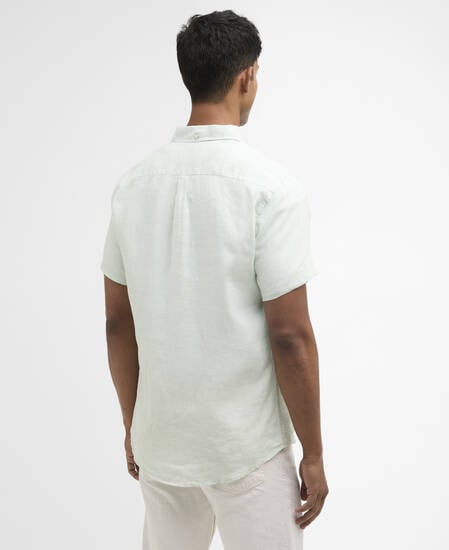 Leinen-Kurzarmhemd Linton Tailored Mint Blue