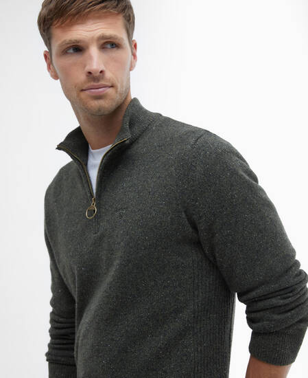 Essential Tisbury Half-Zip Jumper Dark Seaweed