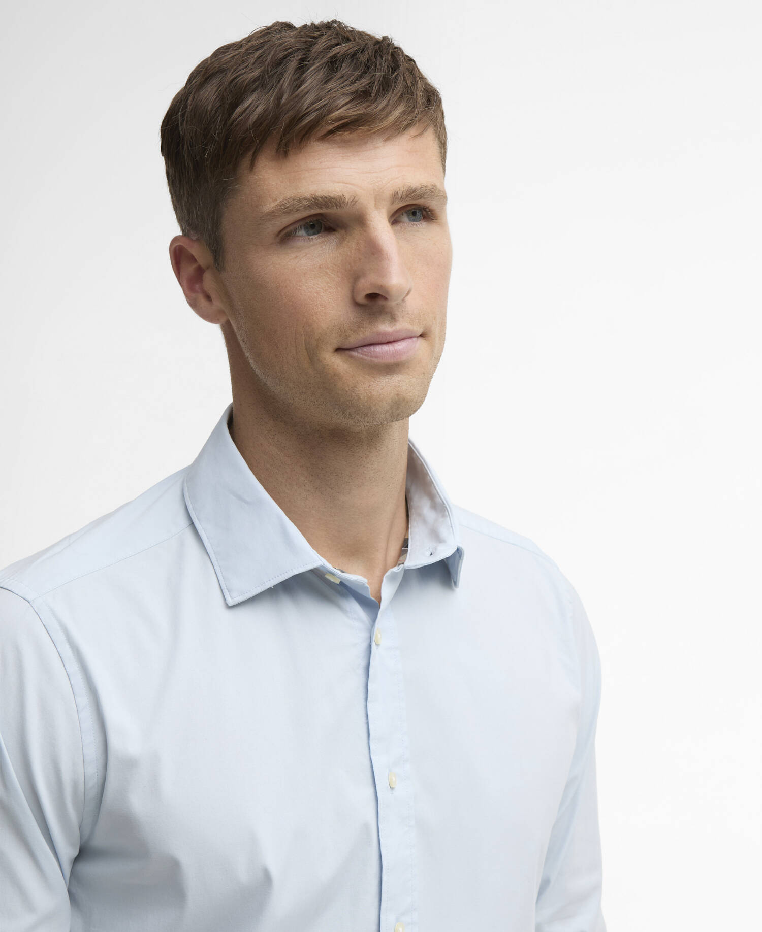 Westcroft Stretch Poplin Tailored Shirt Sky image number 3