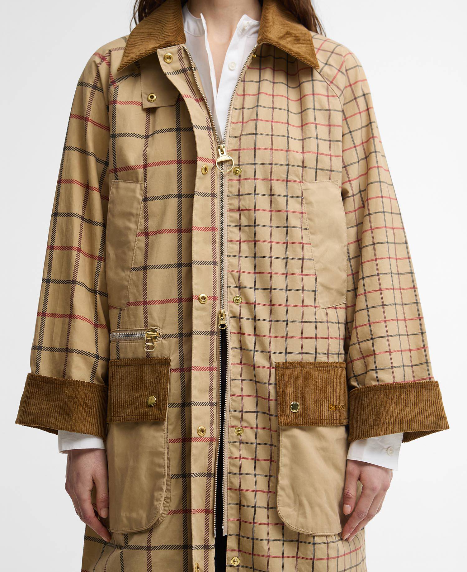 Car Coat Hollington Check Beige Tattersall image number 4