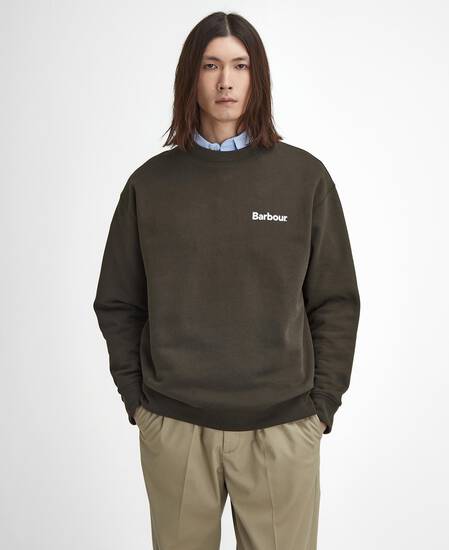 Brushed Nicholas Oversized Crew Neck Jumper Sage