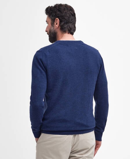 Essential V-Neck Jumper Deep Blue