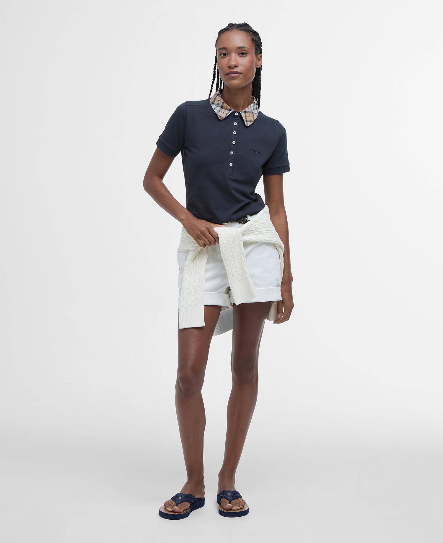 Malvern Short-Sleeved Polo Shirt Navy/Hessian image number 1