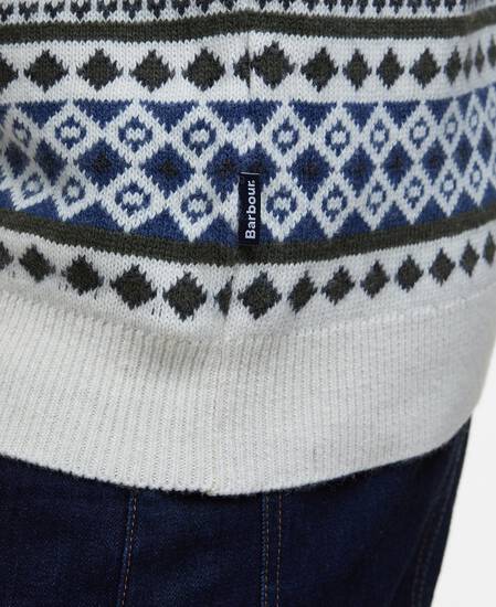Easdale Fair Isle Crew Neck Jumper Whisper White