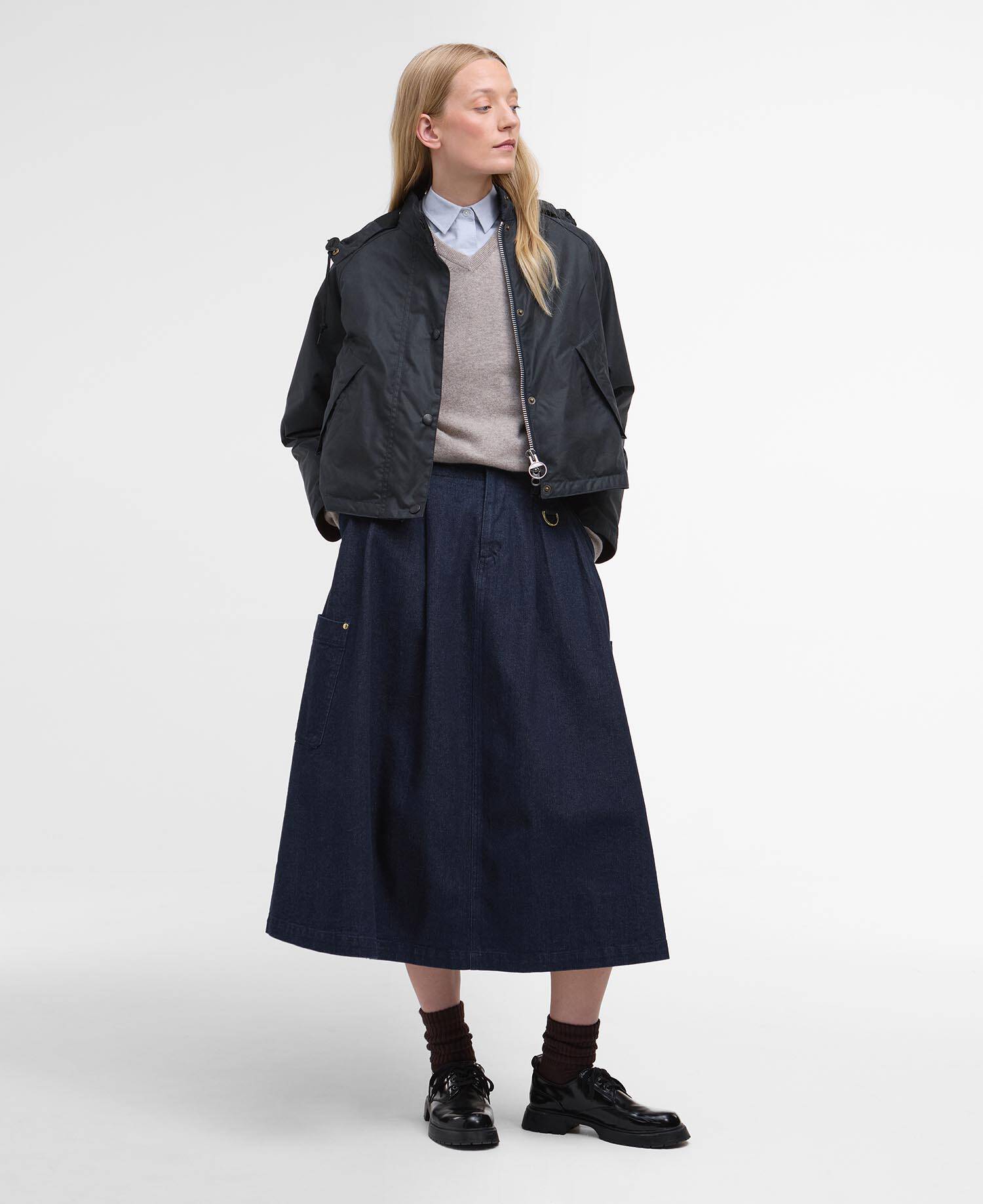 Barbour for Margaret Howell Women's Transport Waxed Jacket Dark Navy image number 1